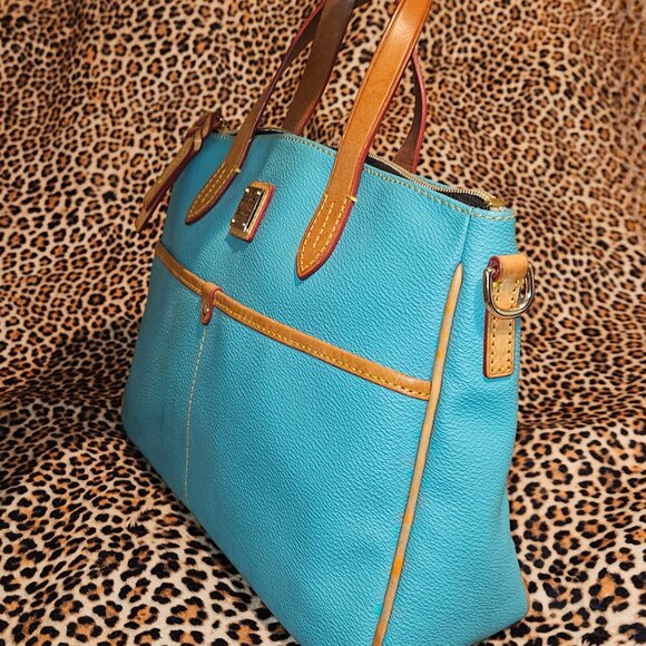 DOONEY & BOURKE Carley Daniela Sea Foam Blue Leather Satchel/Top Handle Bag - Picture 8 of 13